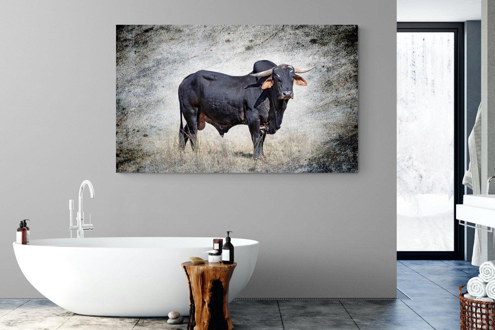 Black Bull-Wall_Art-180 x 110cm-Mounted Canvas-No Frame-Pixalot