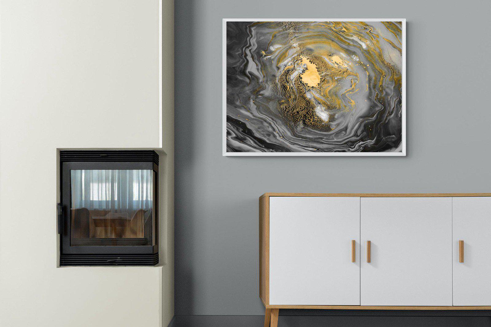 Black Gold Resin-Wall_Art-100 x 75cm-Mounted Canvas-White-Pixalot