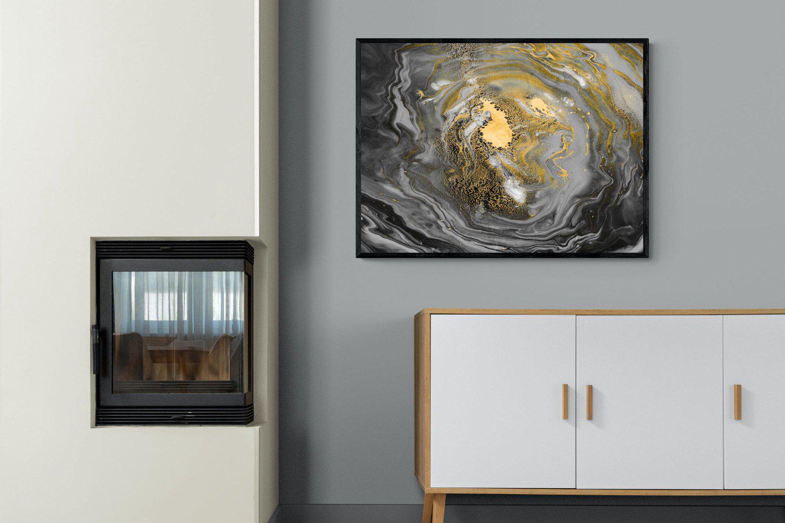 Black Gold Resin-Wall_Art-100 x 75cm-Mounted Canvas-Black-Pixalot