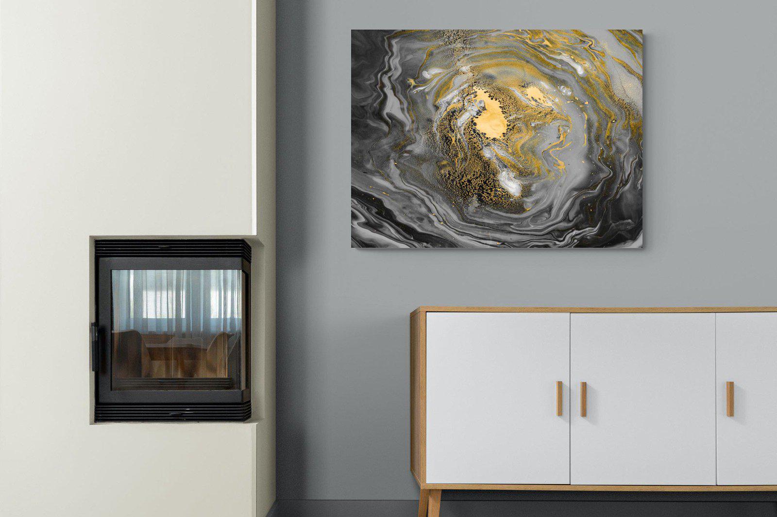 Black Gold Resin-Wall_Art-100 x 75cm-Mounted Canvas-No Frame-Pixalot