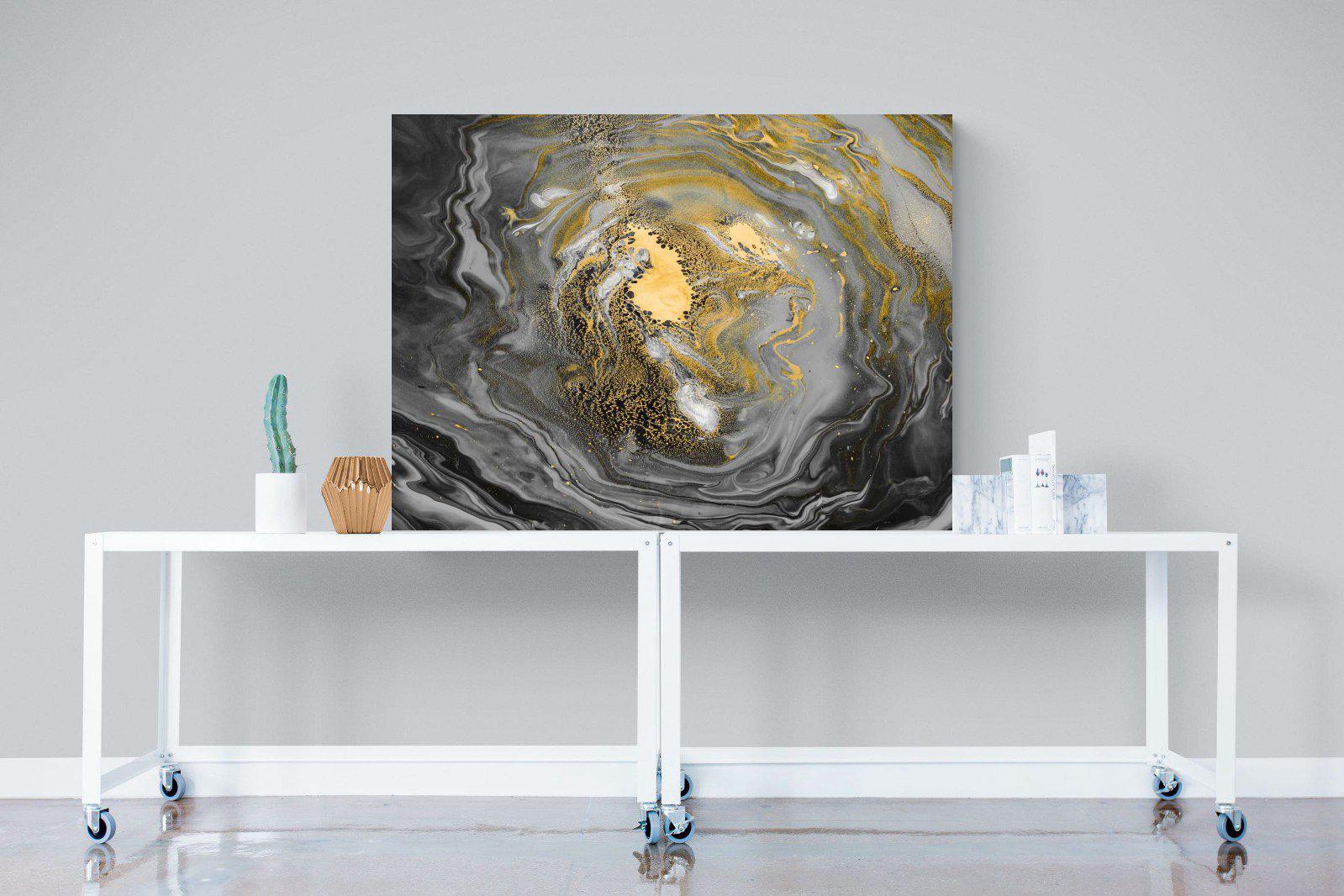 Black Gold Resin-Wall_Art-120 x 90cm-Mounted Canvas-No Frame-Pixalot