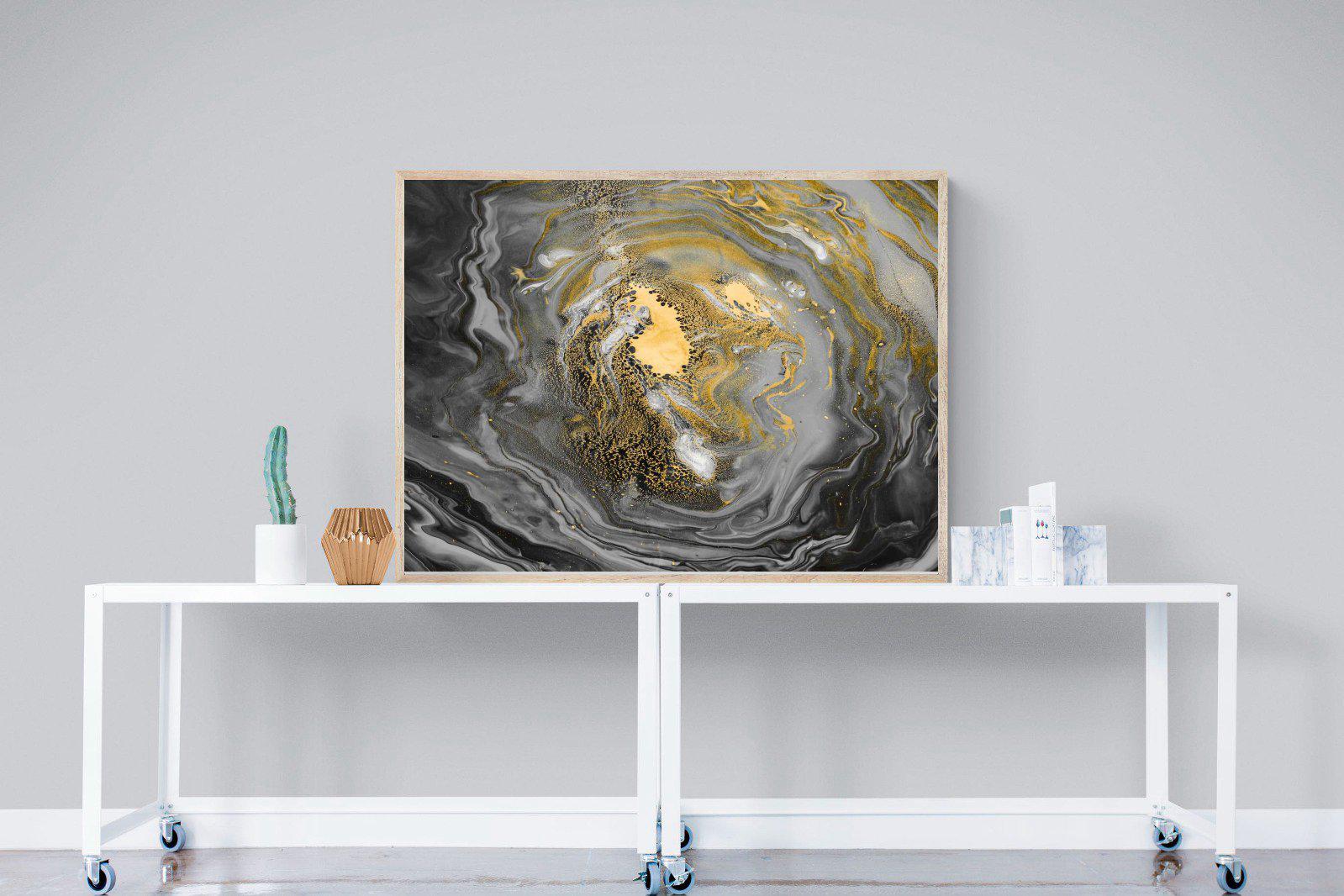 Black Gold Resin-Wall_Art-120 x 90cm-Mounted Canvas-Wood-Pixalot