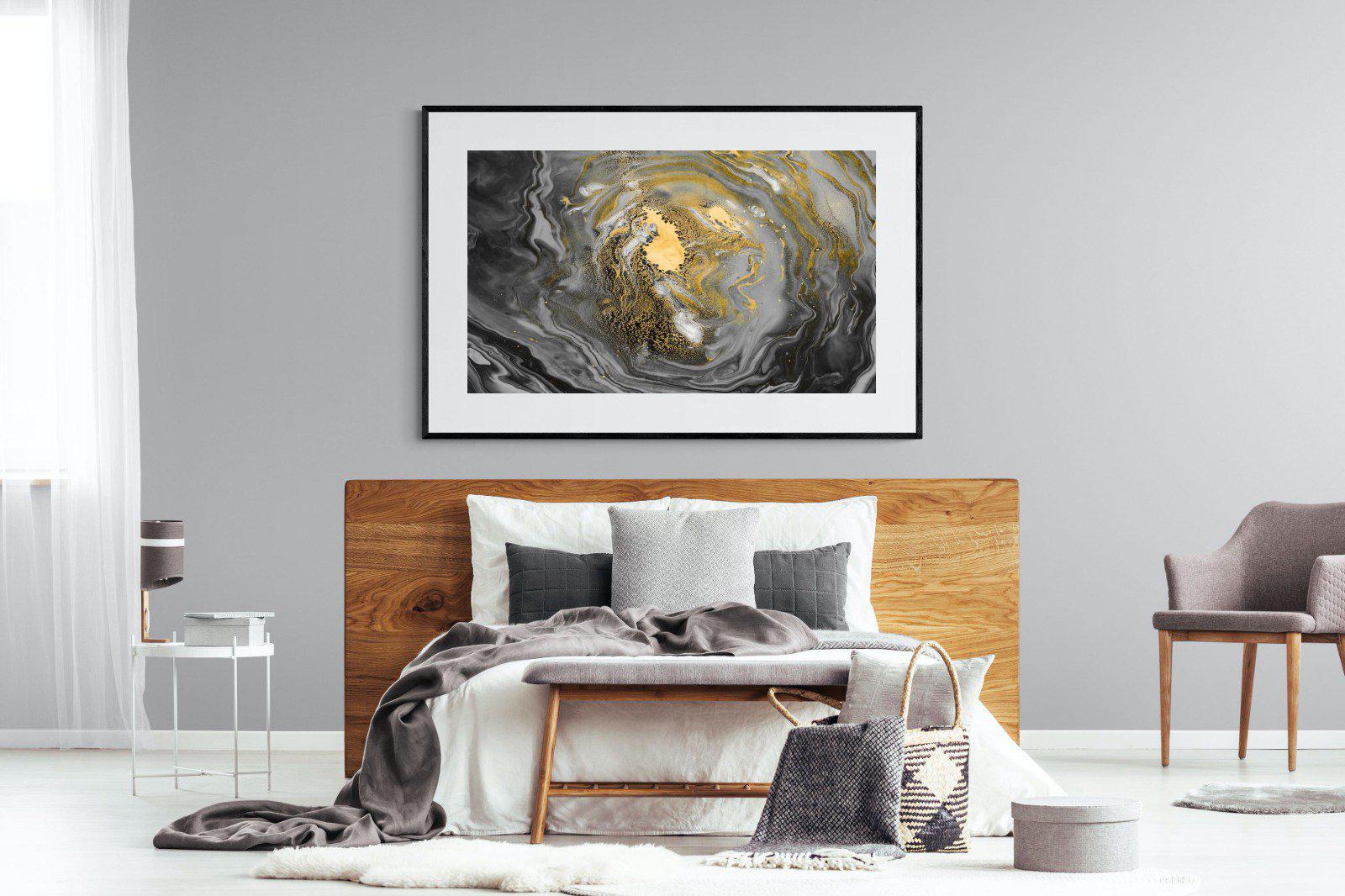 Black Gold Resin-Wall_Art-150 x 100cm-Framed Print-Black-Pixalot