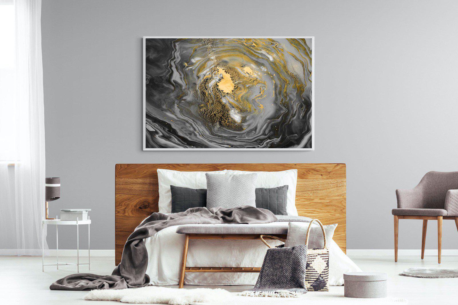 Black Gold Resin-Wall_Art-150 x 100cm-Mounted Canvas-White-Pixalot