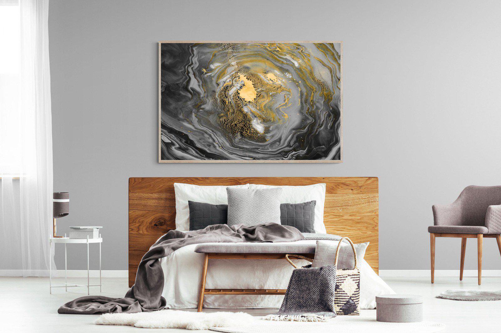 Black Gold Resin-Wall_Art-150 x 100cm-Mounted Canvas-Wood-Pixalot