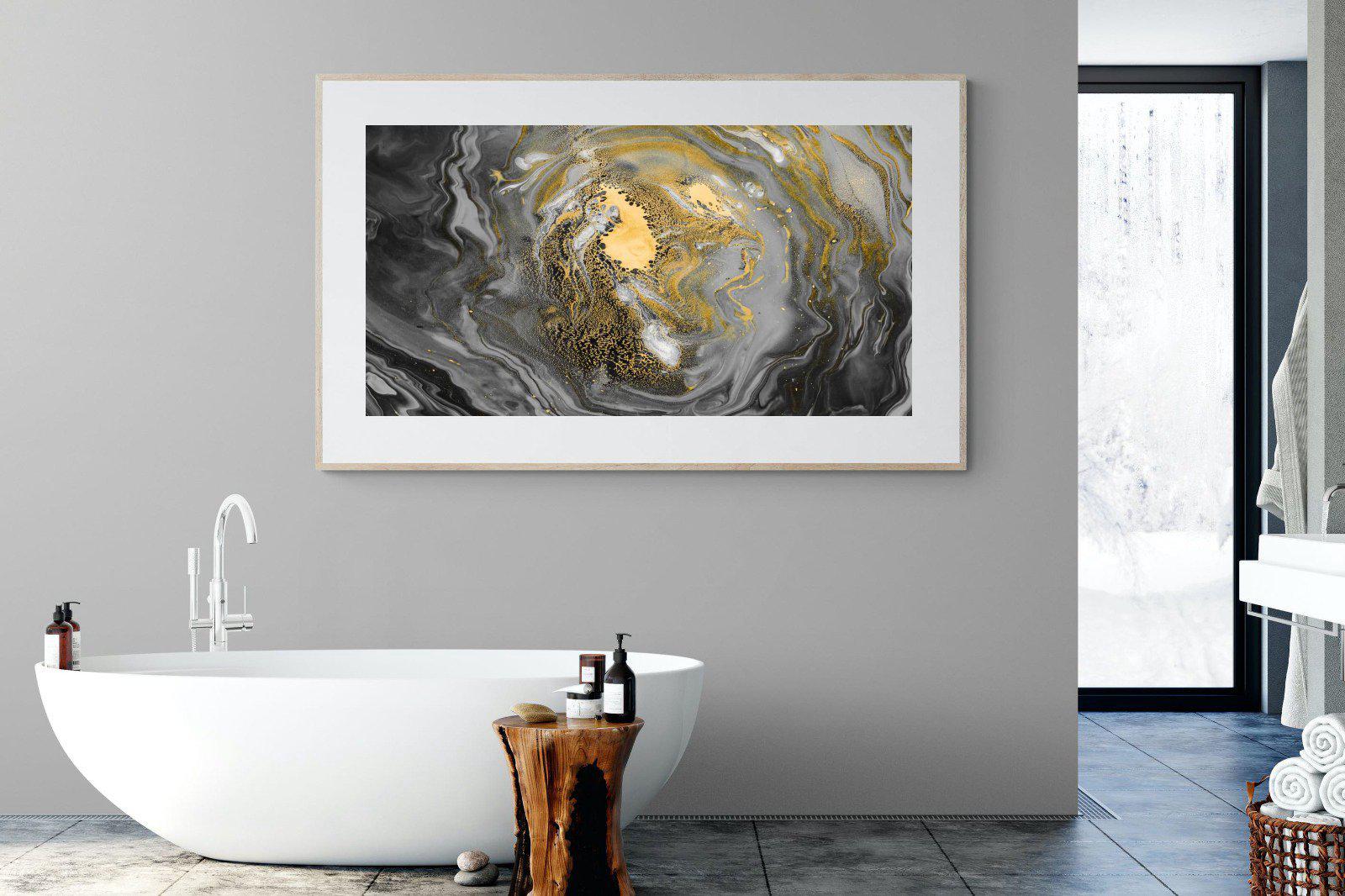 Black Gold Resin-Wall_Art-180 x 110cm-Framed Print-Wood-Pixalot