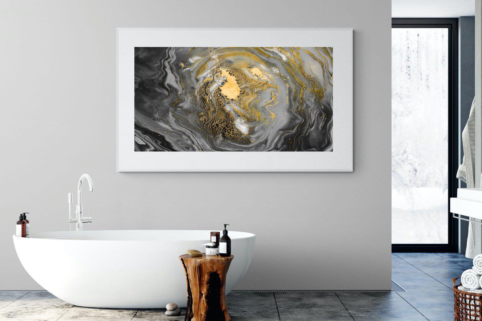 Black Gold Resin-Wall_Art-180 x 110cm-Framed Print-White-Pixalot