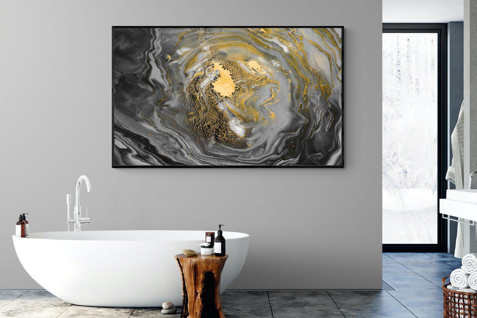 Black Gold Resin-Wall_Art-180 x 110cm-Mounted Canvas-Black-Pixalot