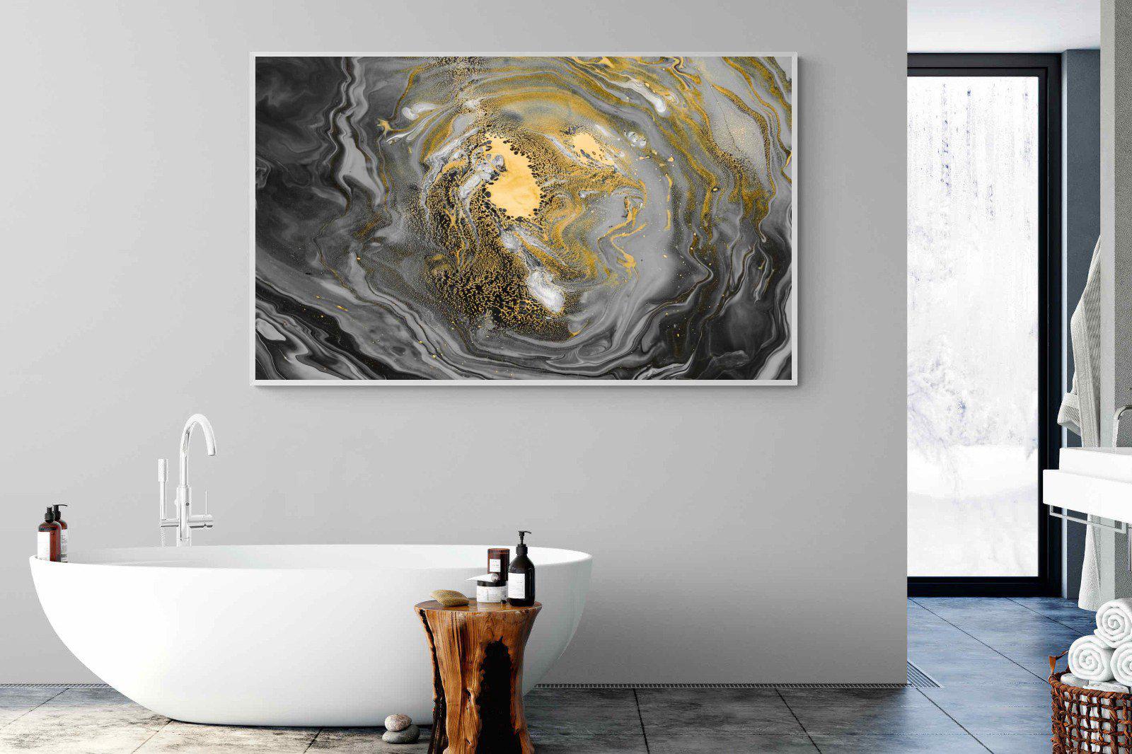 Black Gold Resin-Wall_Art-180 x 110cm-Mounted Canvas-White-Pixalot