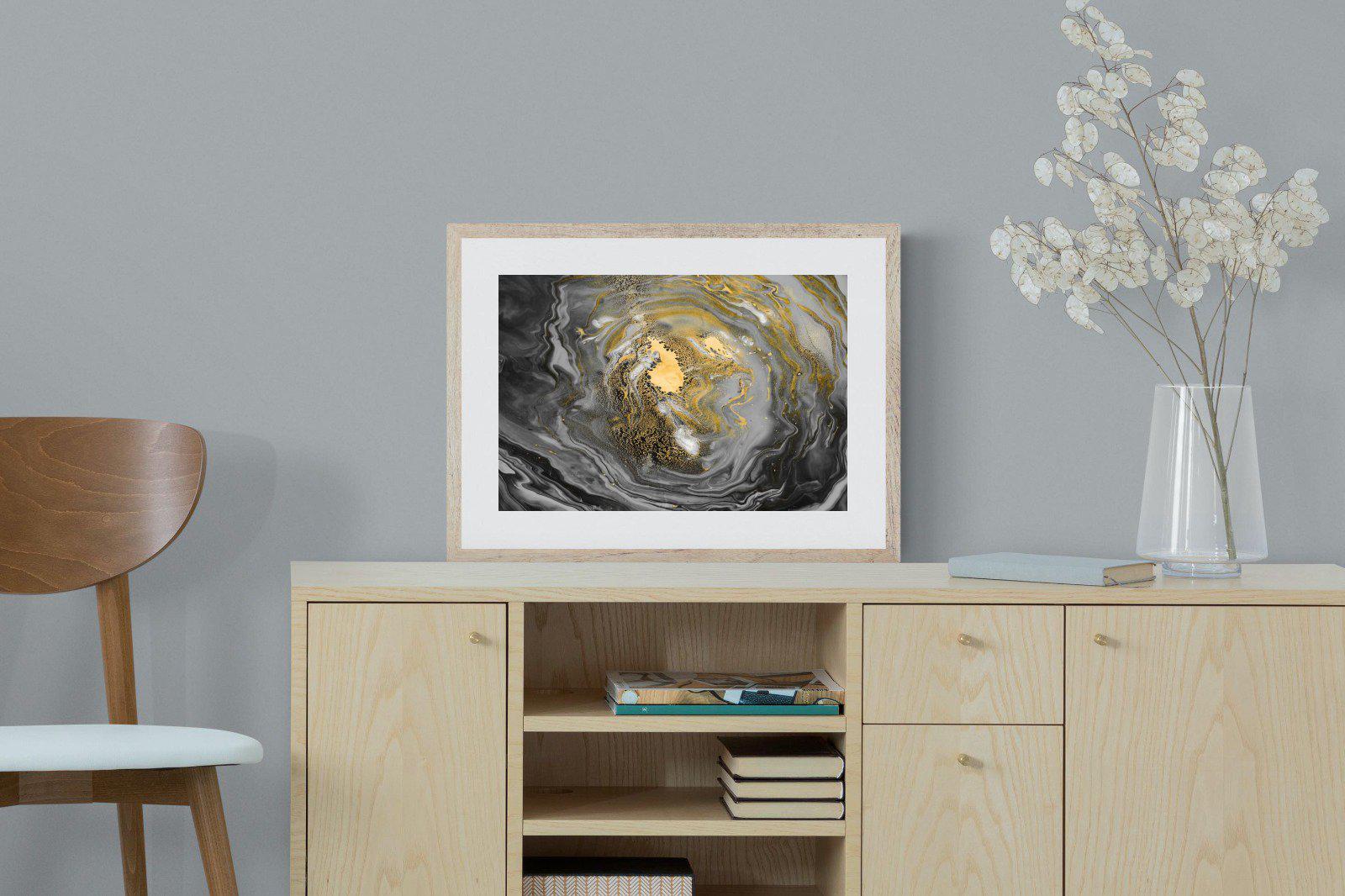 Black Gold Resin-Wall_Art-60 x 45cm-Framed Print-Wood-Pixalot