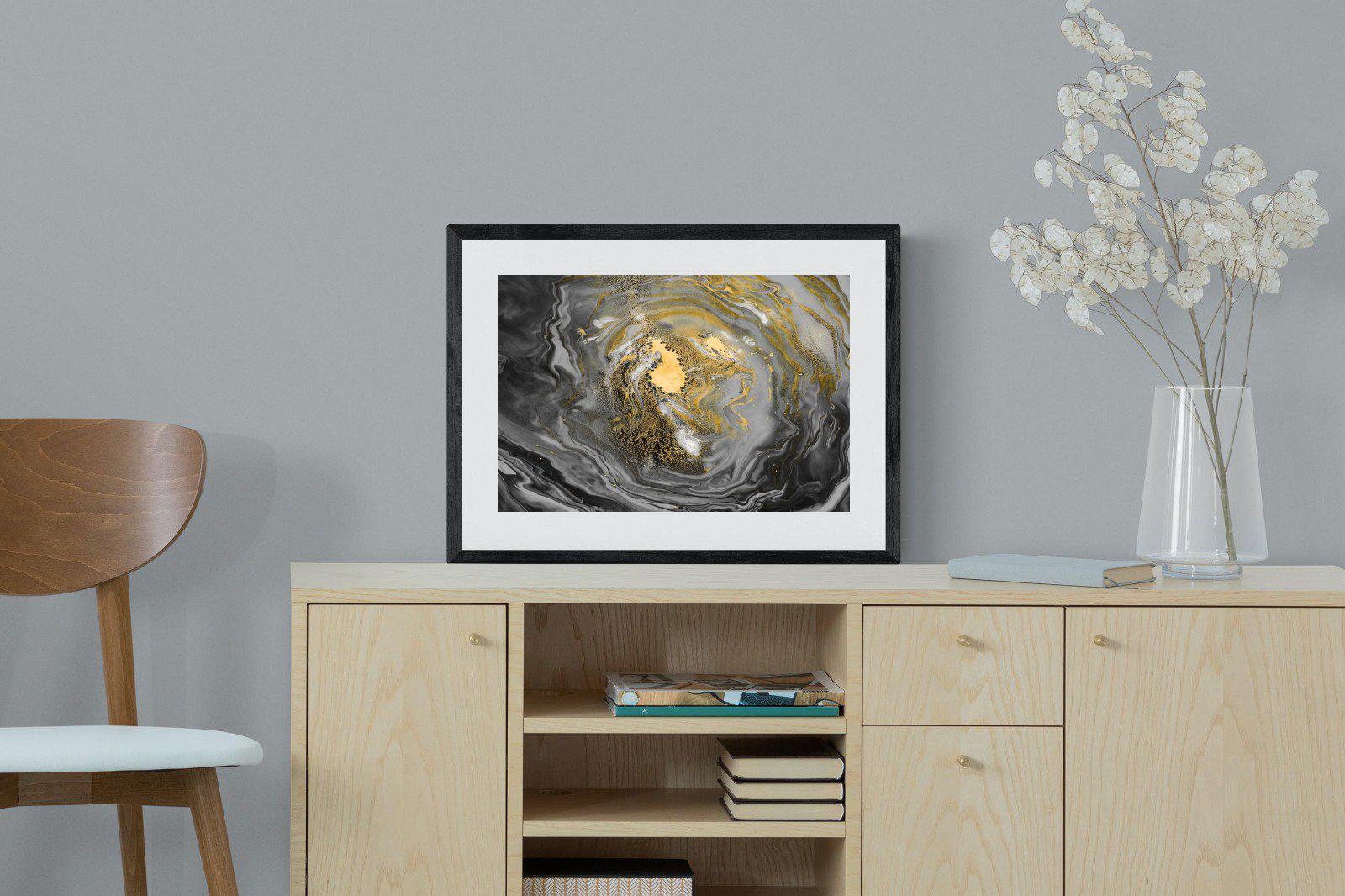 Black Gold Resin-Wall_Art-60 x 45cm-Framed Print-Black-Pixalot