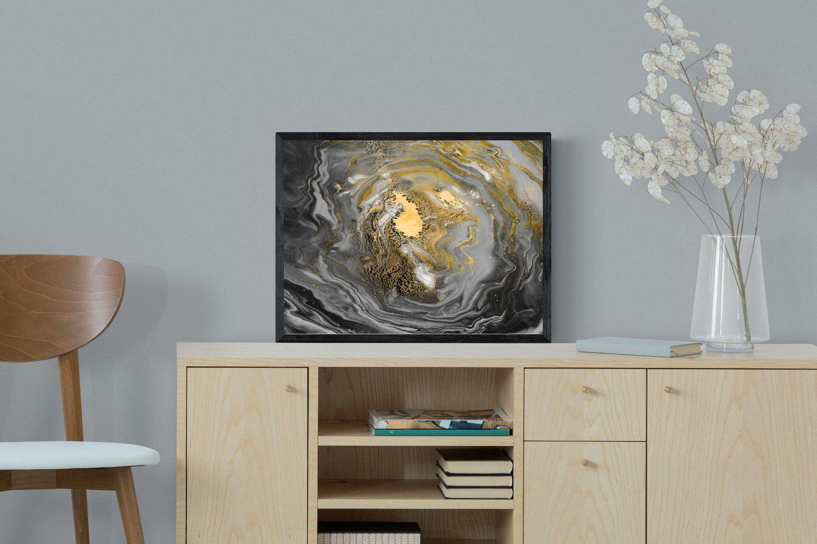 Black Gold Resin-Wall_Art-60 x 45cm-Mounted Canvas-Black-Pixalot