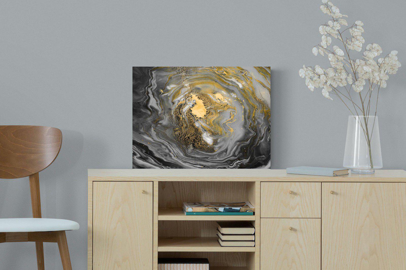 Black Gold Resin-Wall_Art-60 x 45cm-Mounted Canvas-No Frame-Pixalot