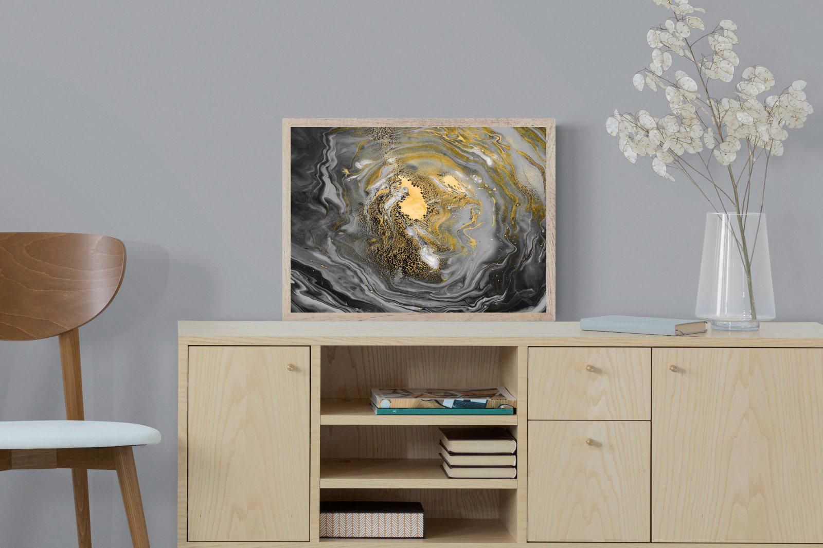 Black Gold Resin-Wall_Art-60 x 45cm-Mounted Canvas-Wood-Pixalot