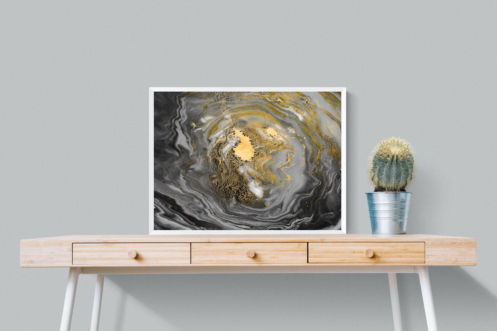 Black Gold Resin-Wall_Art-80 x 60cm-Mounted Canvas-White-Pixalot
