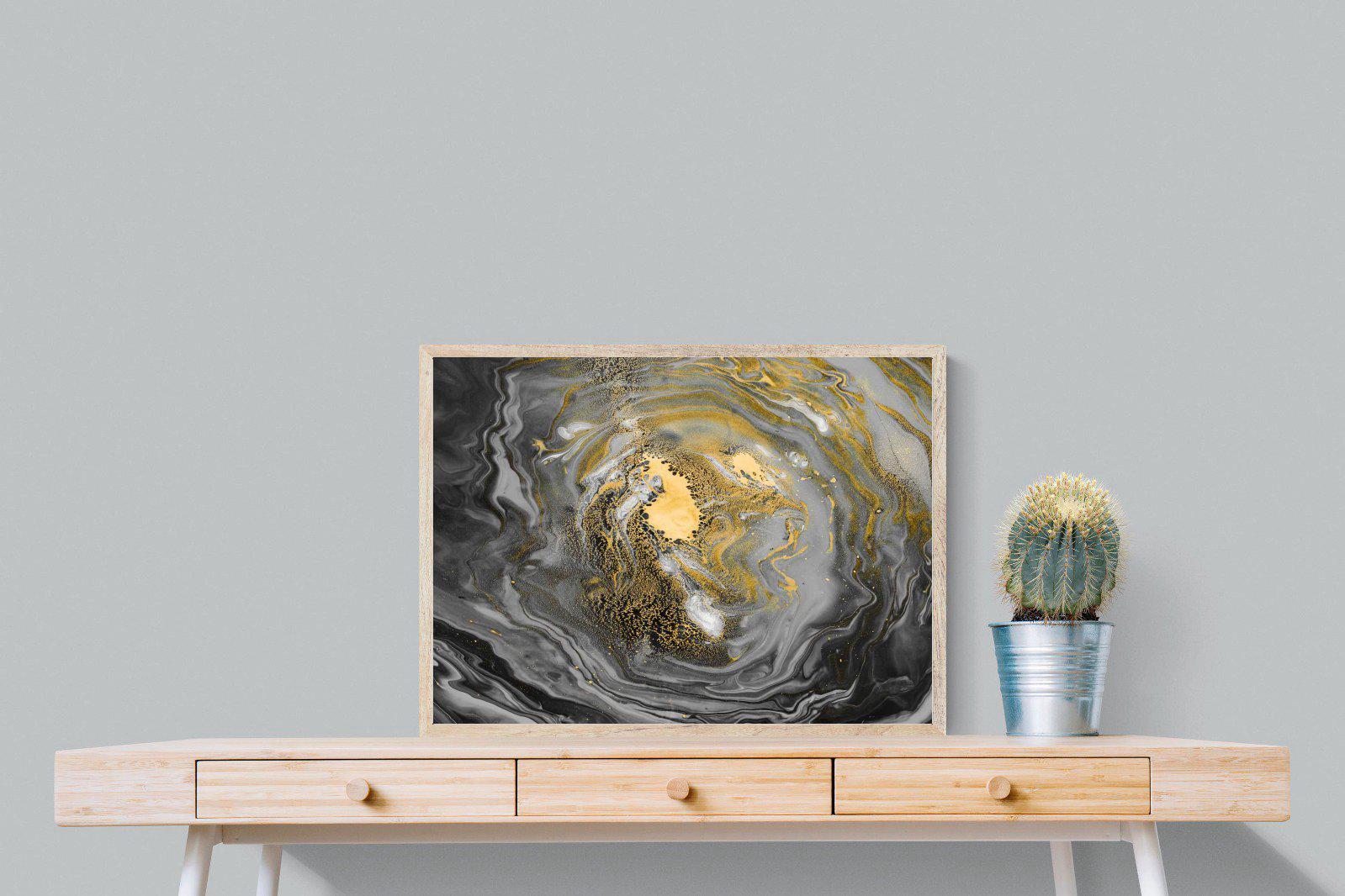 Black Gold Resin-Wall_Art-80 x 60cm-Mounted Canvas-Wood-Pixalot