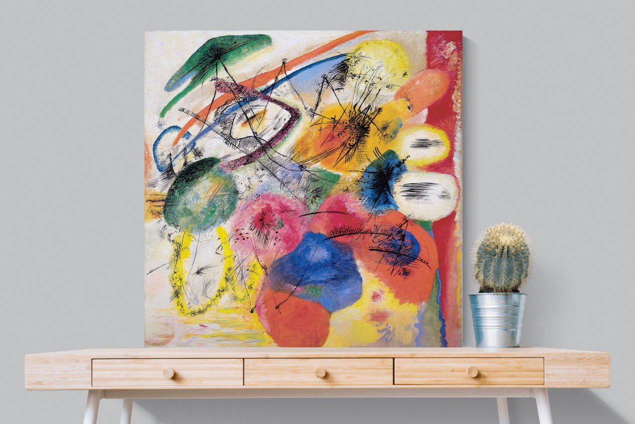 Black Lines-Wall_Art-100 x 100cm-Mounted Canvas-No Frame-Pixalot