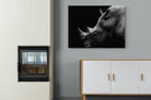Black Rhino-Wall_Art-100 x 75cm-Mounted Canvas-No Frame-Pixalot