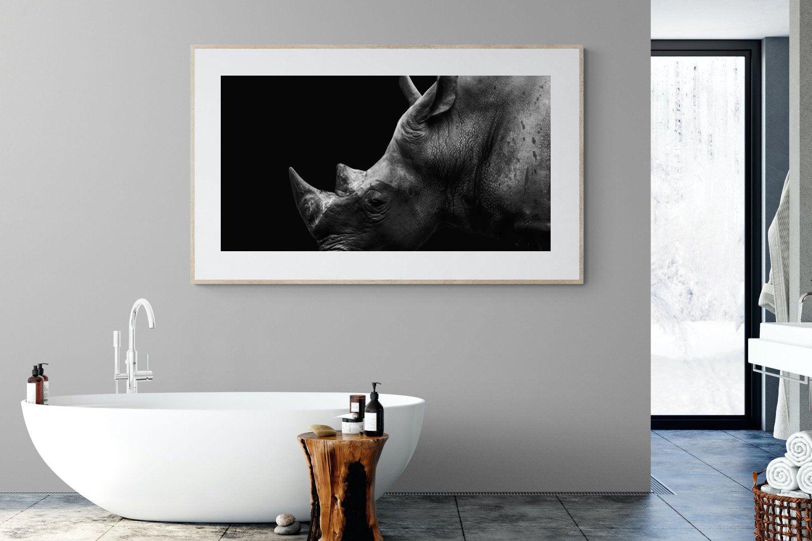 Black Rhino-Wall_Art-180 x 110cm-Framed Print-Wood-Pixalot