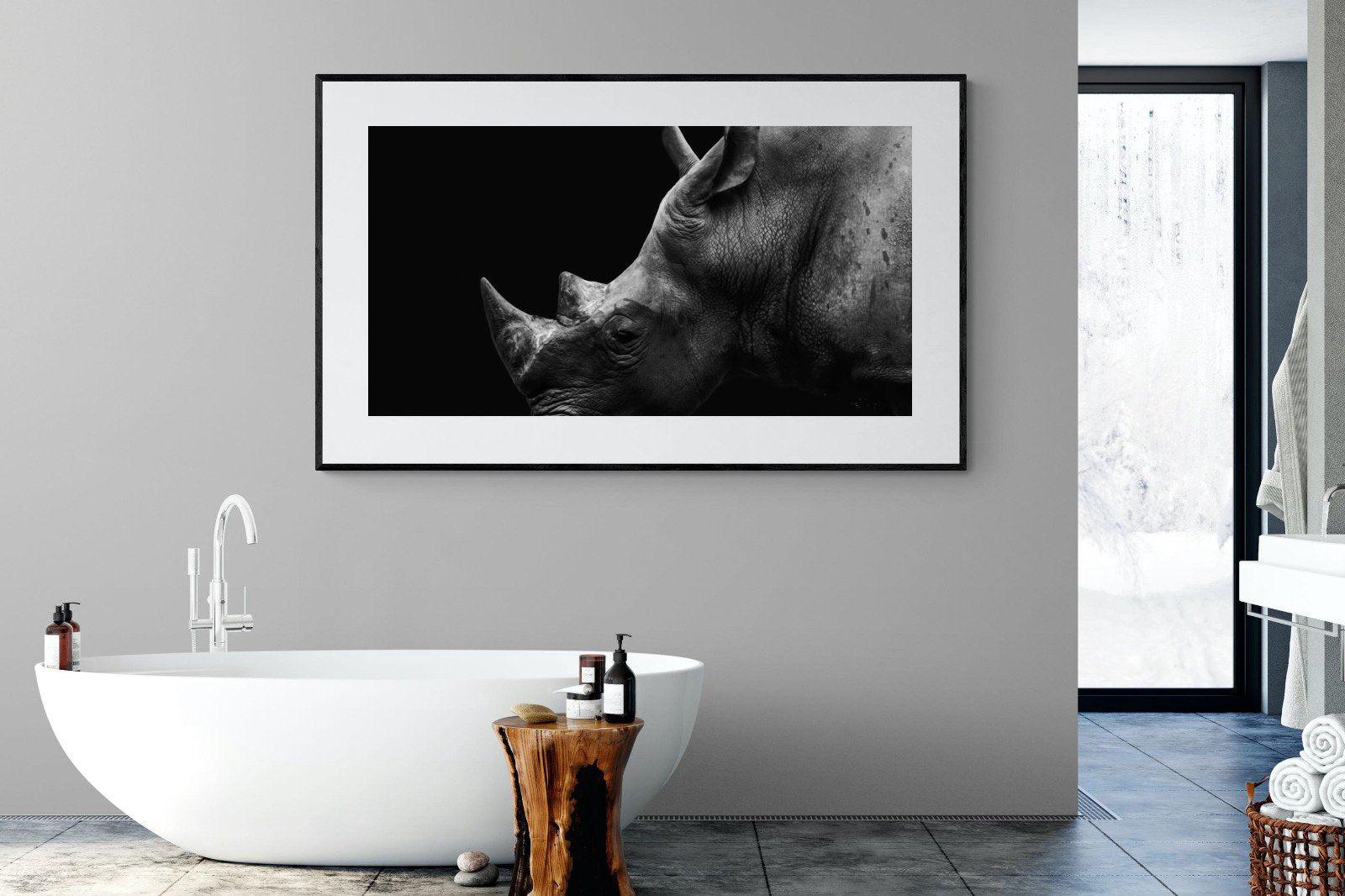 Black Rhino-Wall_Art-180 x 110cm-Framed Print-Black-Pixalot
