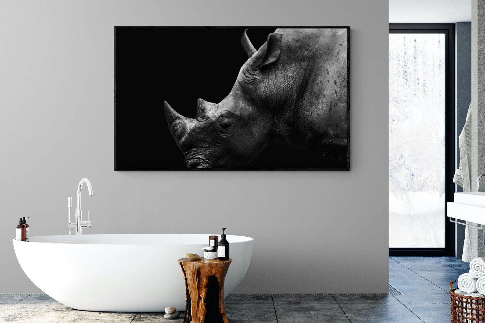 Black Rhino-Wall_Art-180 x 110cm-Mounted Canvas-Black-Pixalot