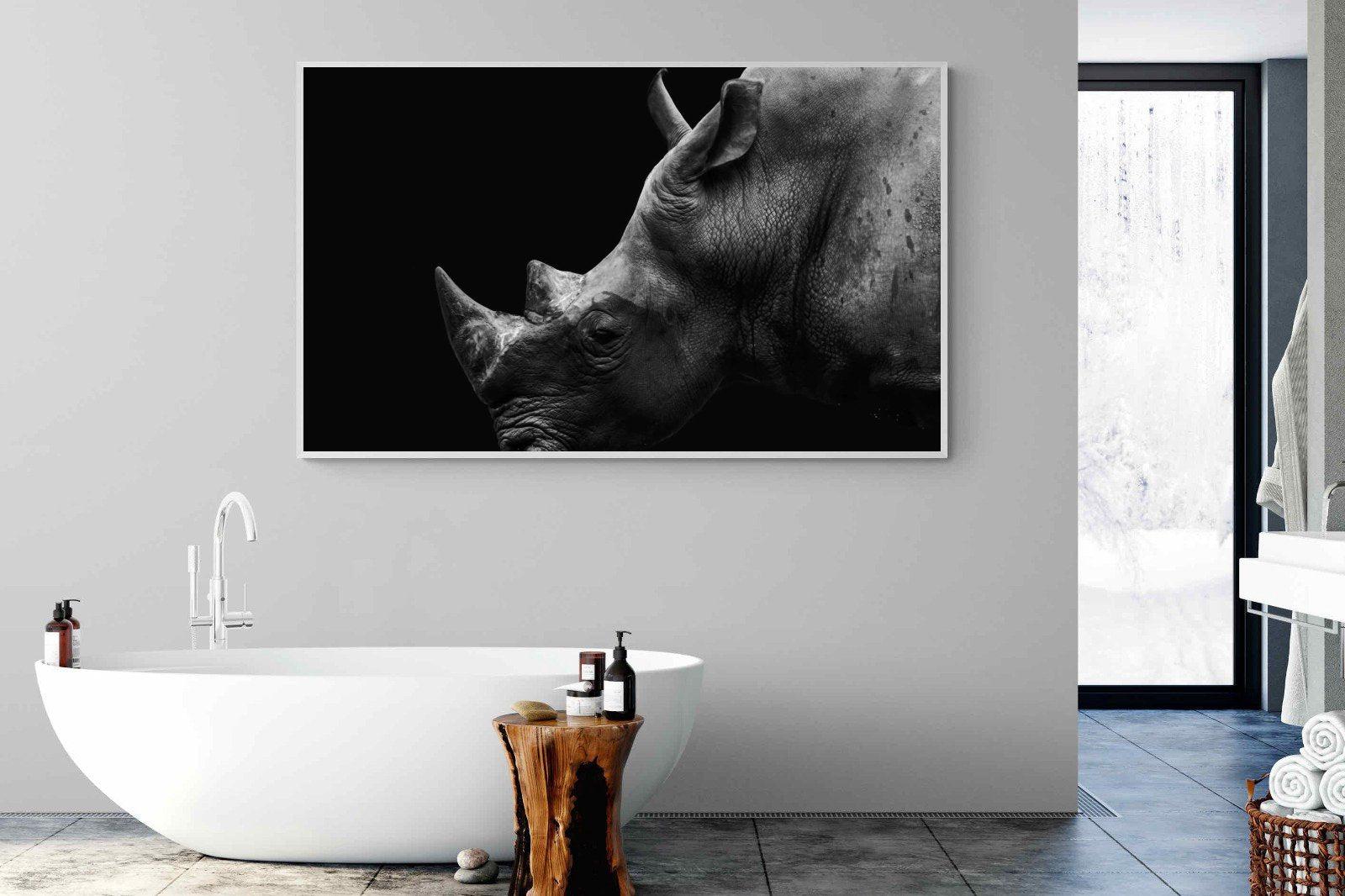 Black Rhino-Wall_Art-180 x 110cm-Mounted Canvas-White-Pixalot