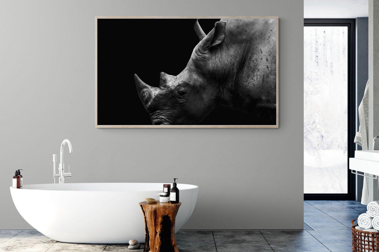 Black Rhino-Wall_Art-180 x 110cm-Mounted Canvas-Wood-Pixalot