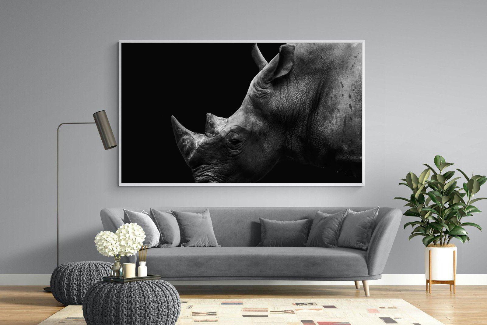 Black Rhino-Wall_Art-220 x 130cm-Mounted Canvas-White-Pixalot