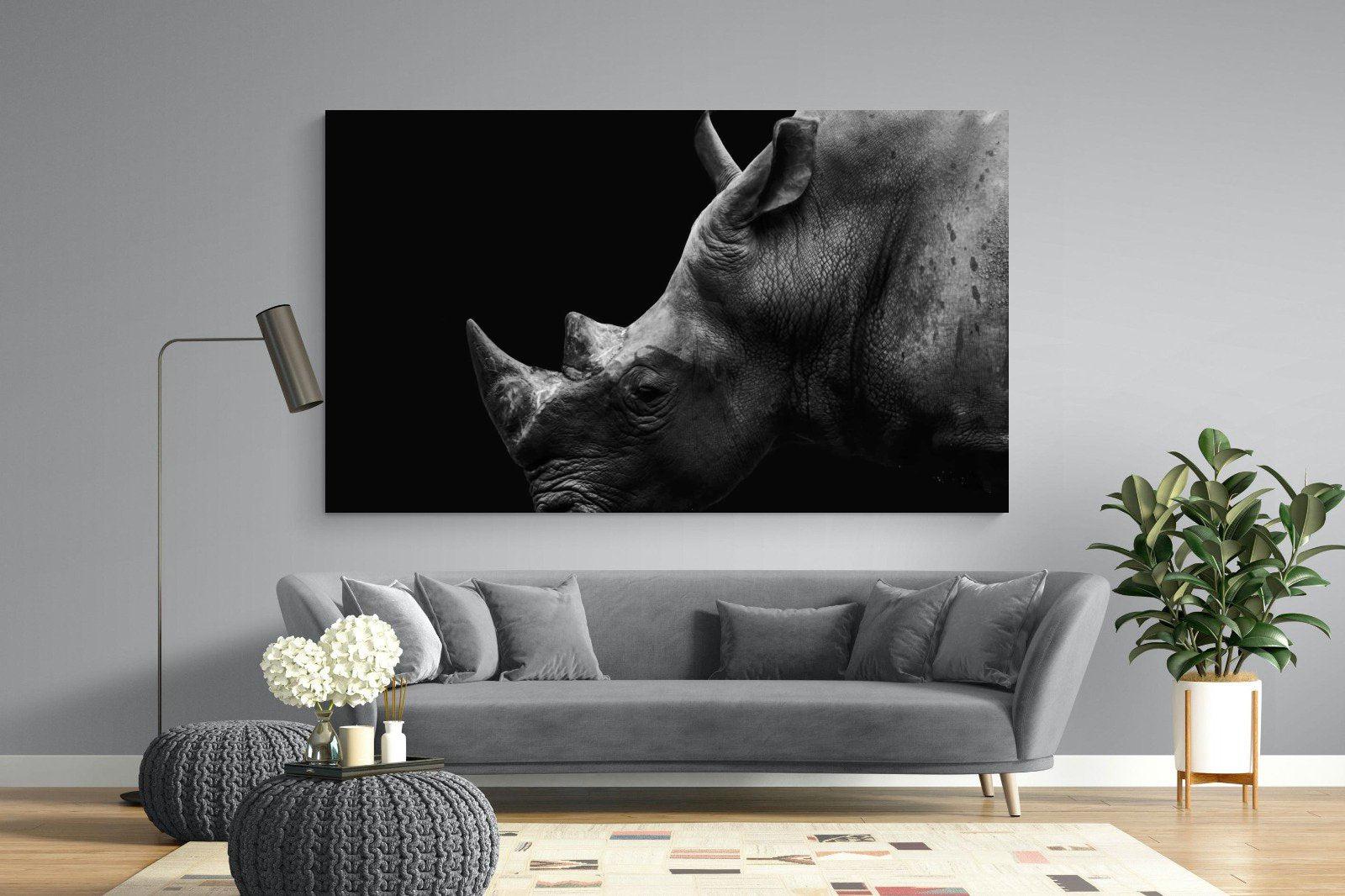Black Rhino-Wall_Art-220 x 130cm-Mounted Canvas-No Frame-Pixalot