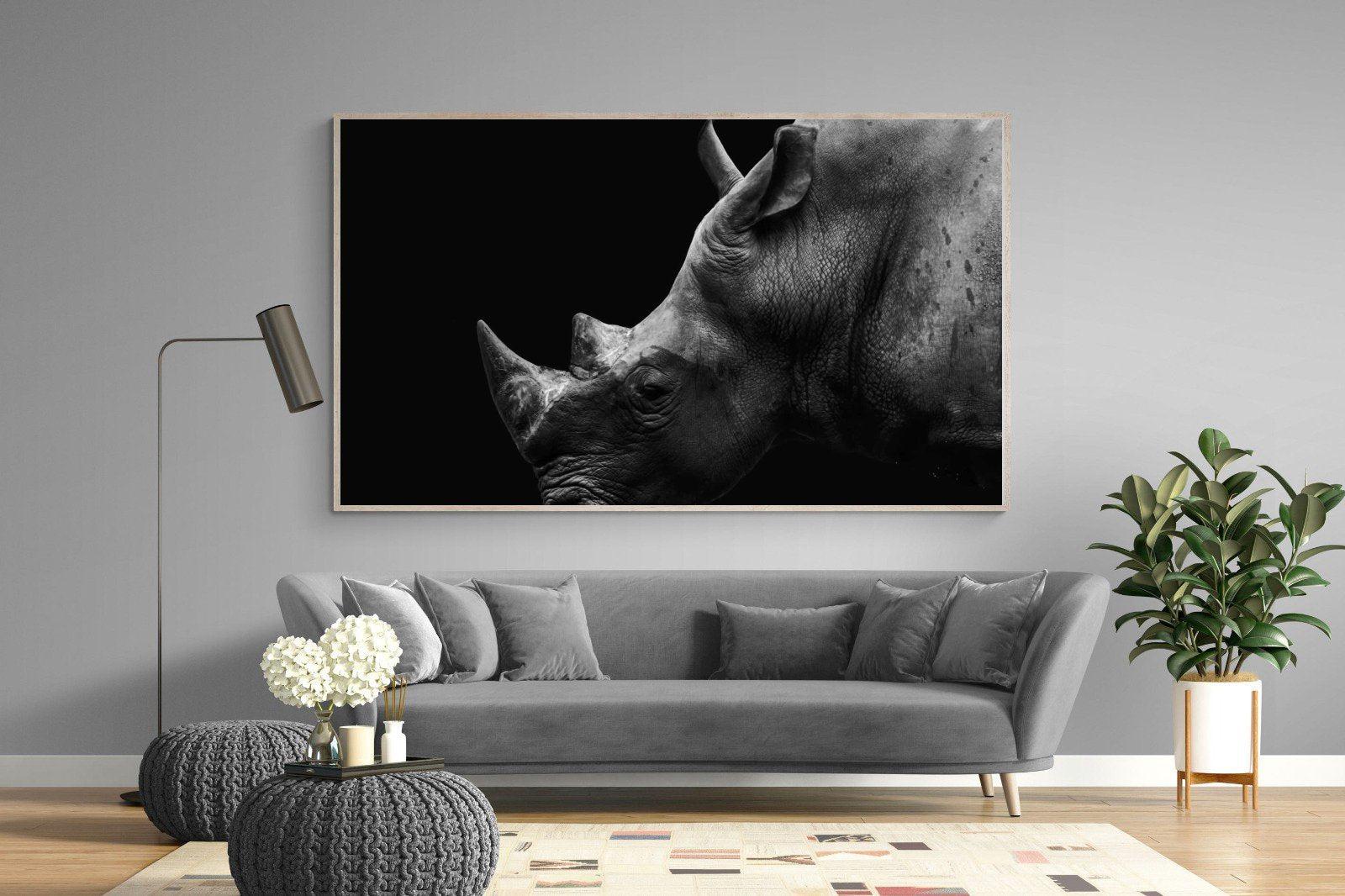 Black Rhino-Wall_Art-220 x 130cm-Mounted Canvas-Wood-Pixalot