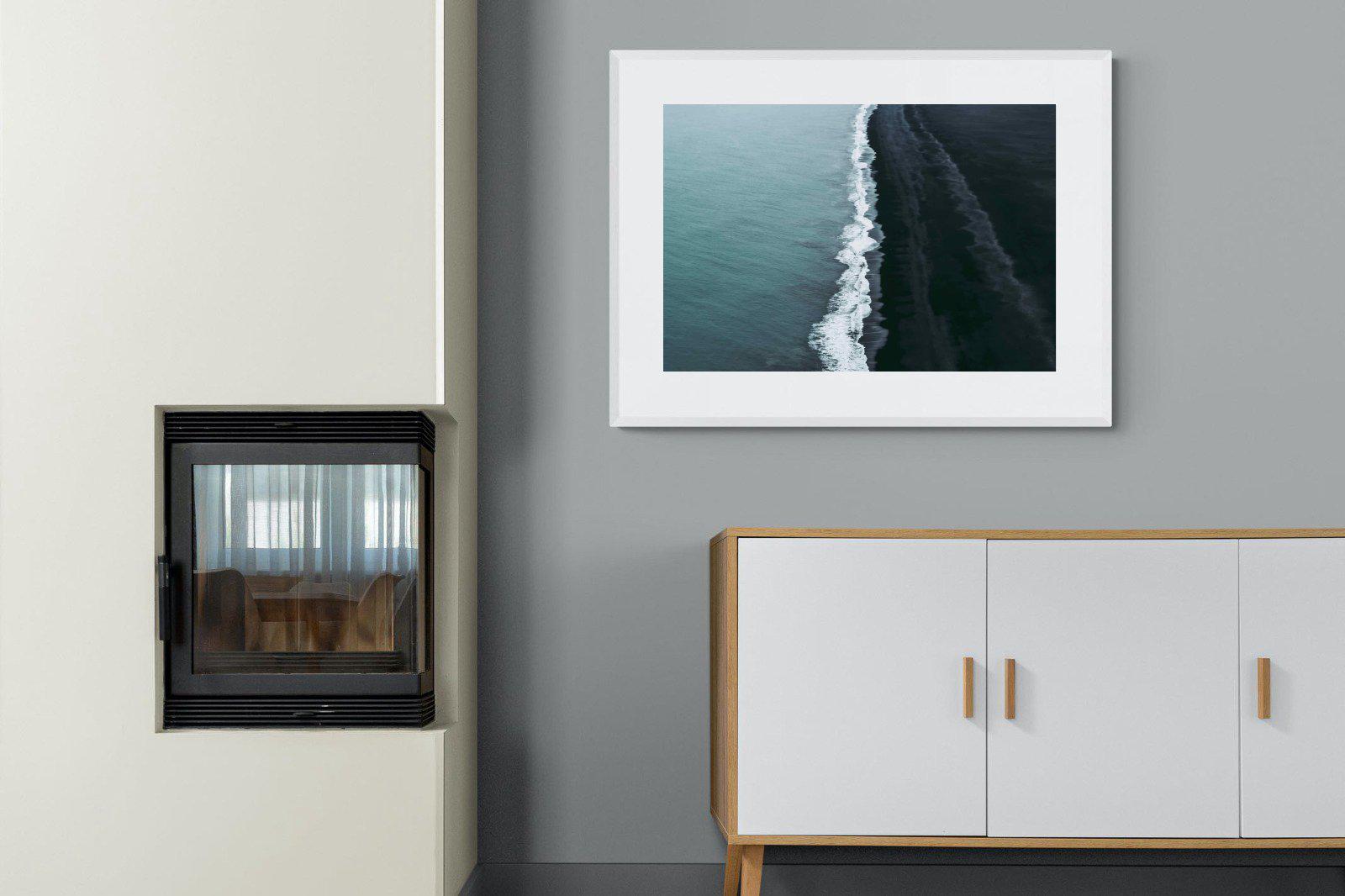 Black Shore-Wall_Art-100 x 75cm-Framed Print-White-Pixalot