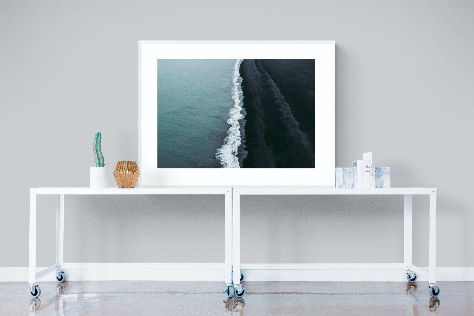 Black Shore-Wall_Art-120 x 90cm-Framed Print-White-Pixalot