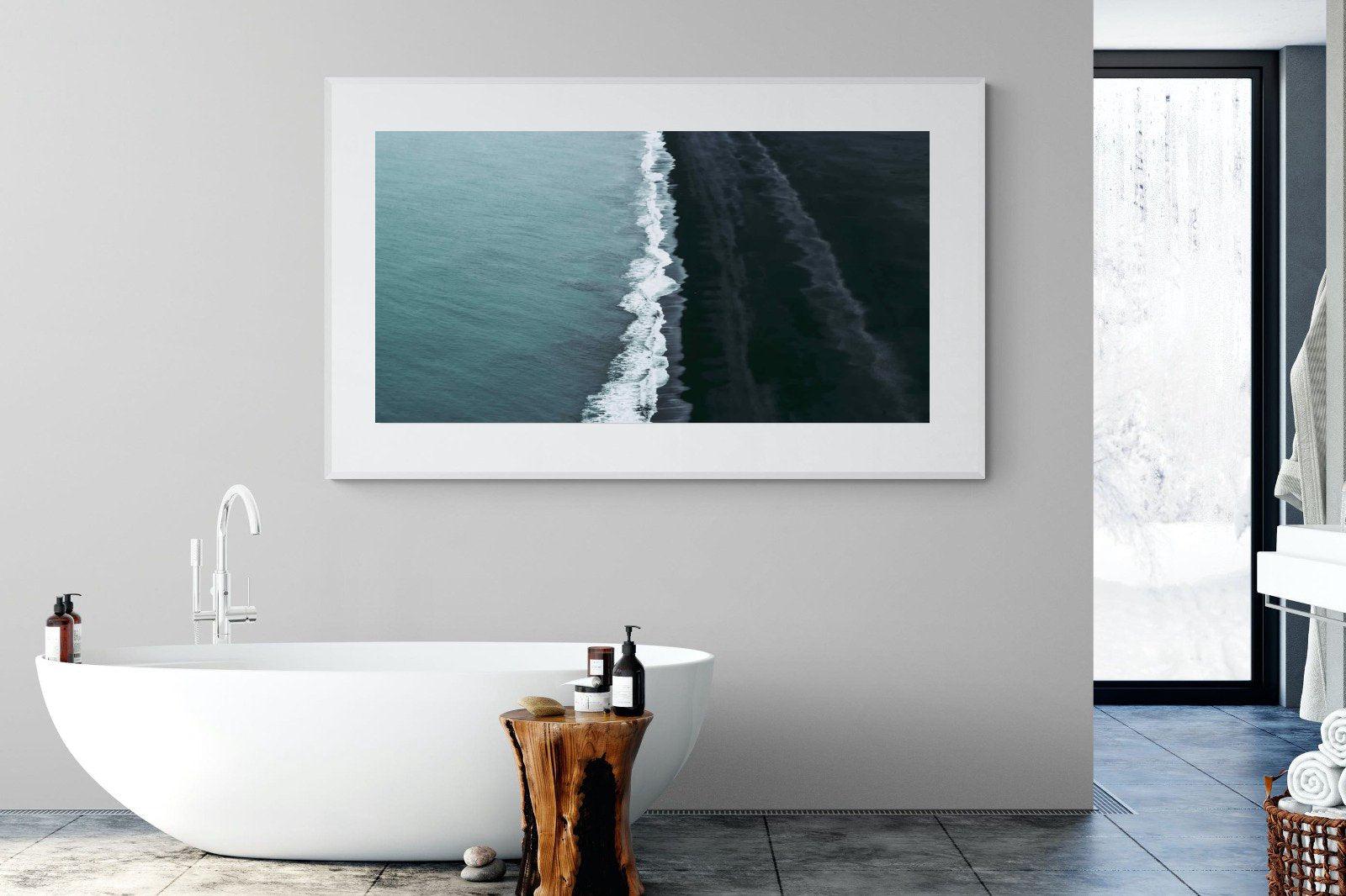 Black Shore-Wall_Art-180 x 110cm-Framed Print-White-Pixalot