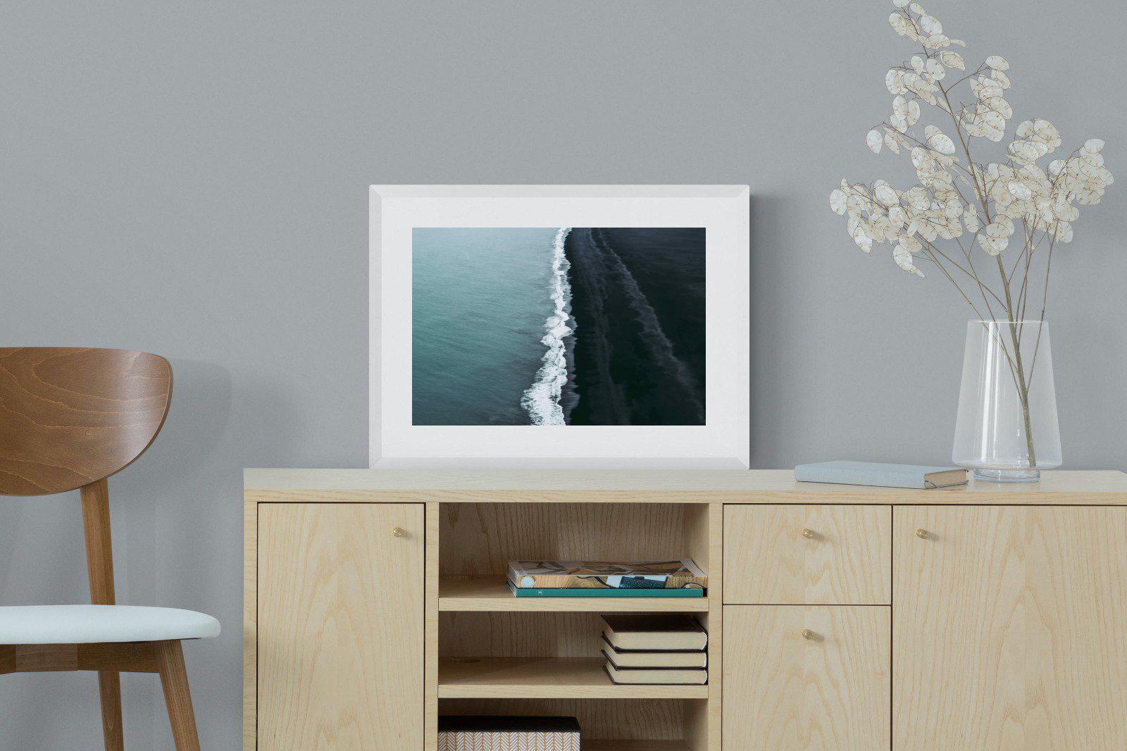 Black Shore-Wall_Art-60 x 45cm-Framed Print-White-Pixalot