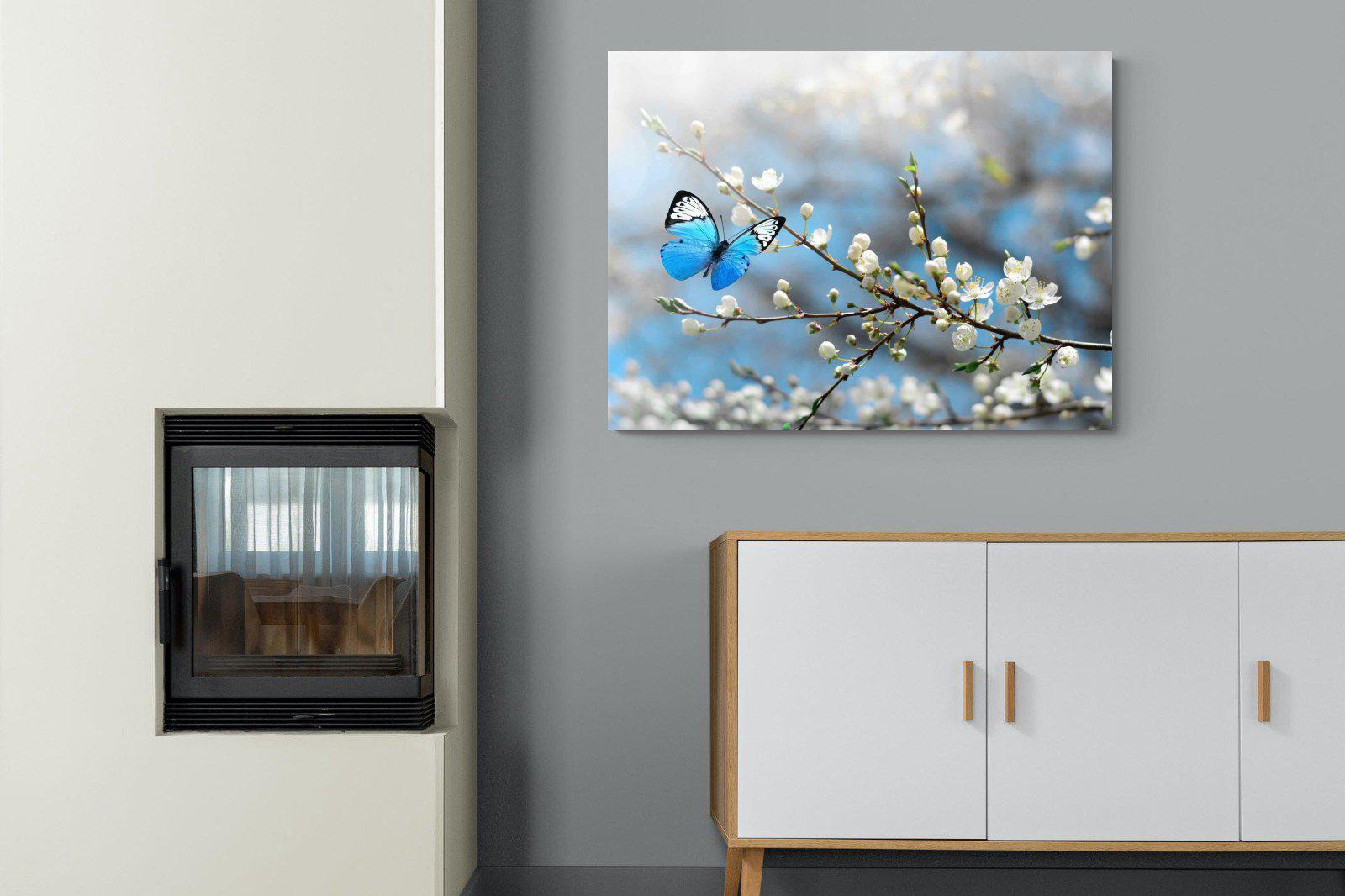 Blue Flutter-Wall_Art-100 x 75cm-Mounted Canvas-No Frame-Pixalot