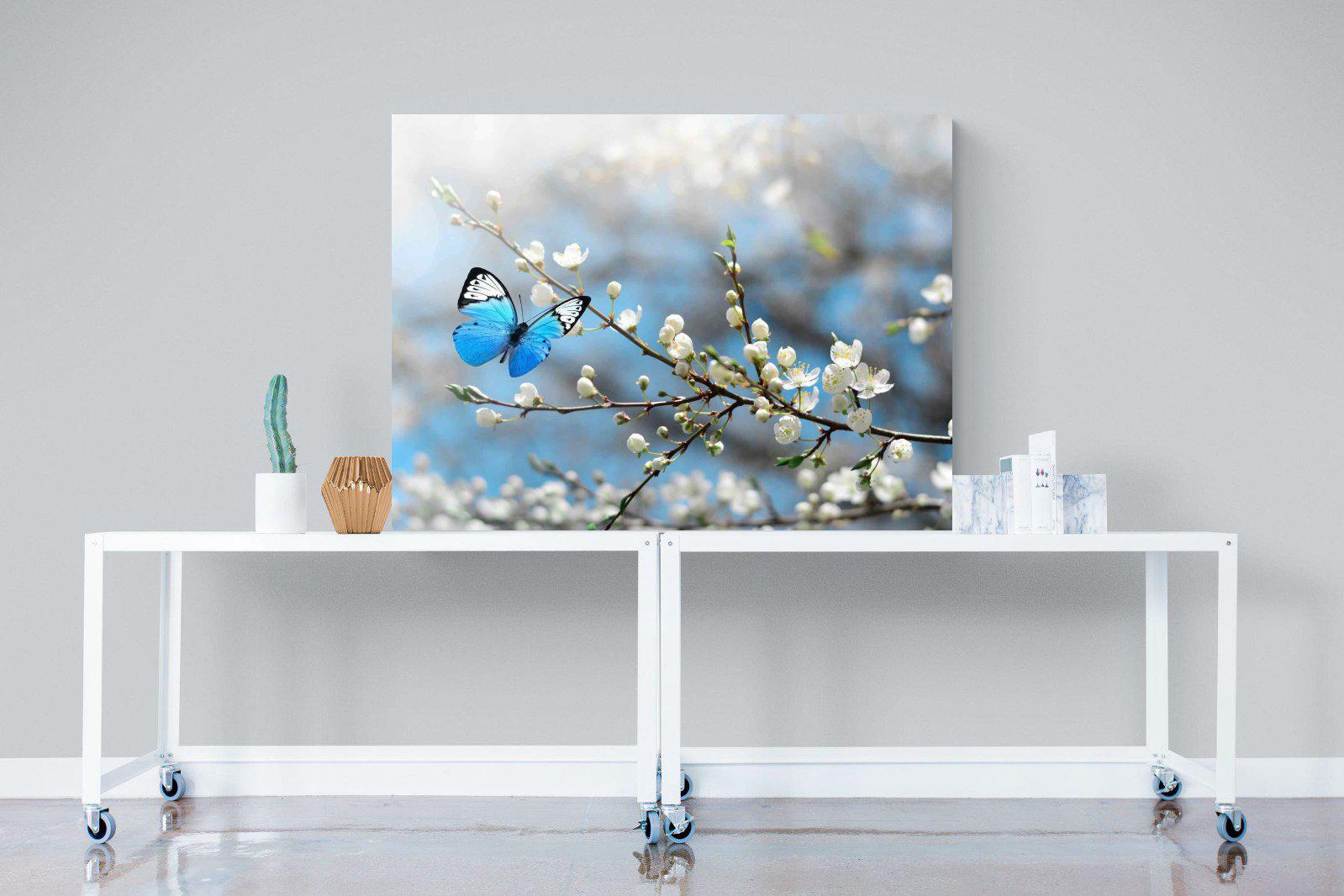 Blue Flutter-Wall_Art-120 x 90cm-Mounted Canvas-No Frame-Pixalot