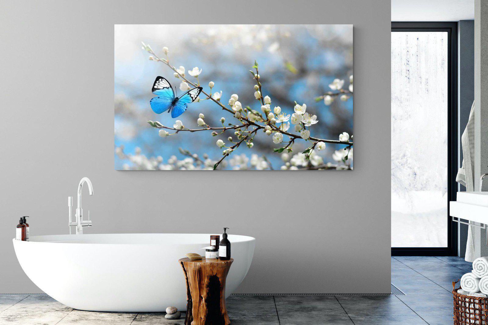 Blue Flutter-Wall_Art-180 x 110cm-Mounted Canvas-No Frame-Pixalot