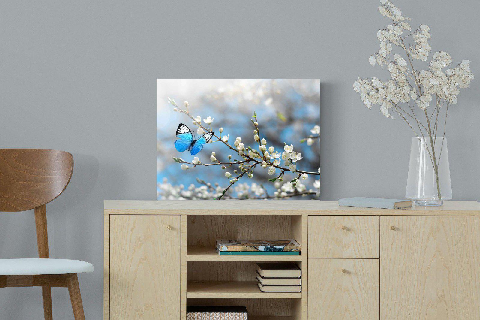 Blue Flutter-Wall_Art-60 x 45cm-Mounted Canvas-No Frame-Pixalot