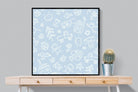 Blue Pattern-Wall_Art-100 x 100cm-Mounted Canvas-Black-Pixalot