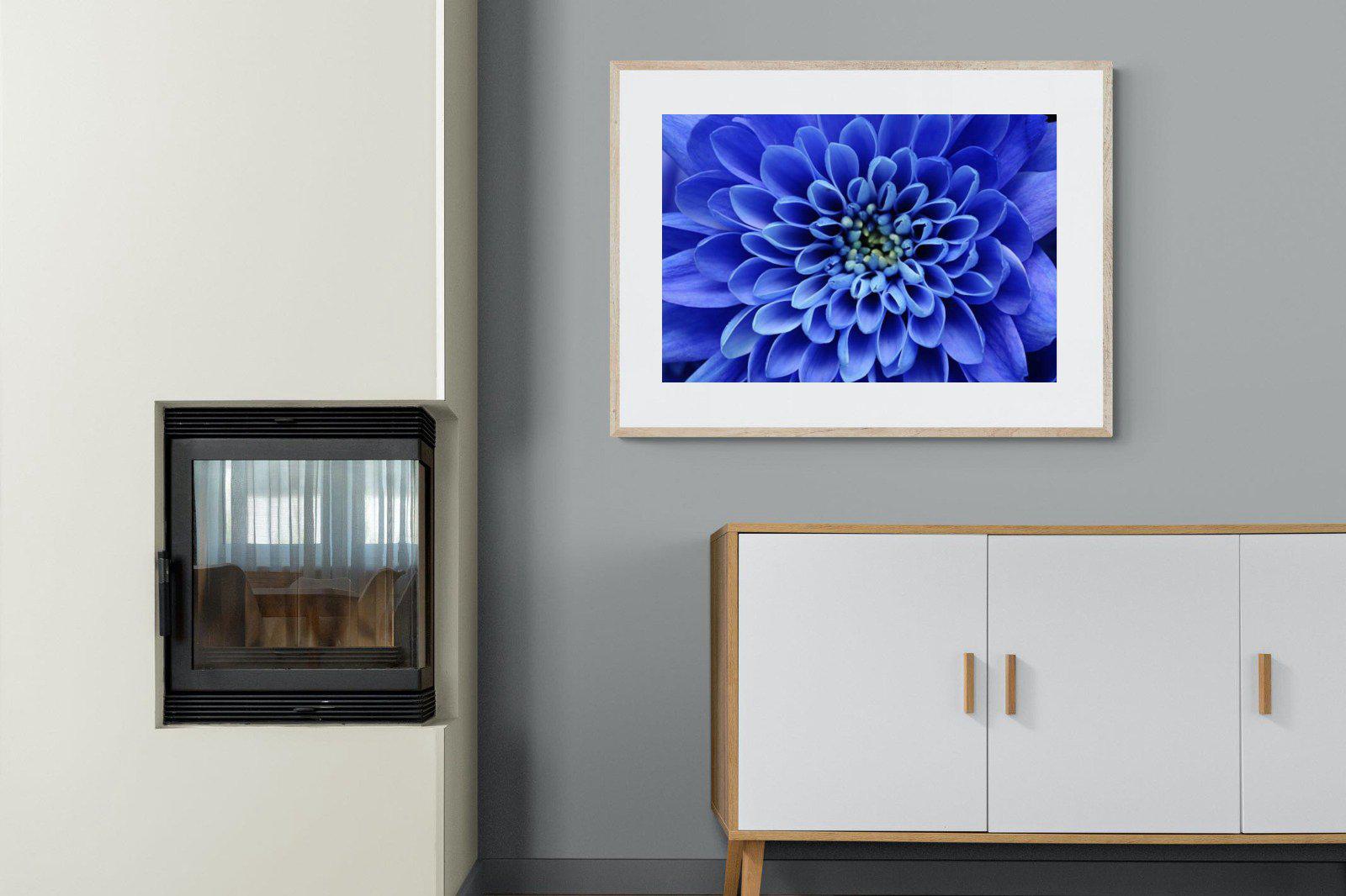 Blue Petals-Wall_Art-100 x 75cm-Framed Print-Wood-Pixalot
