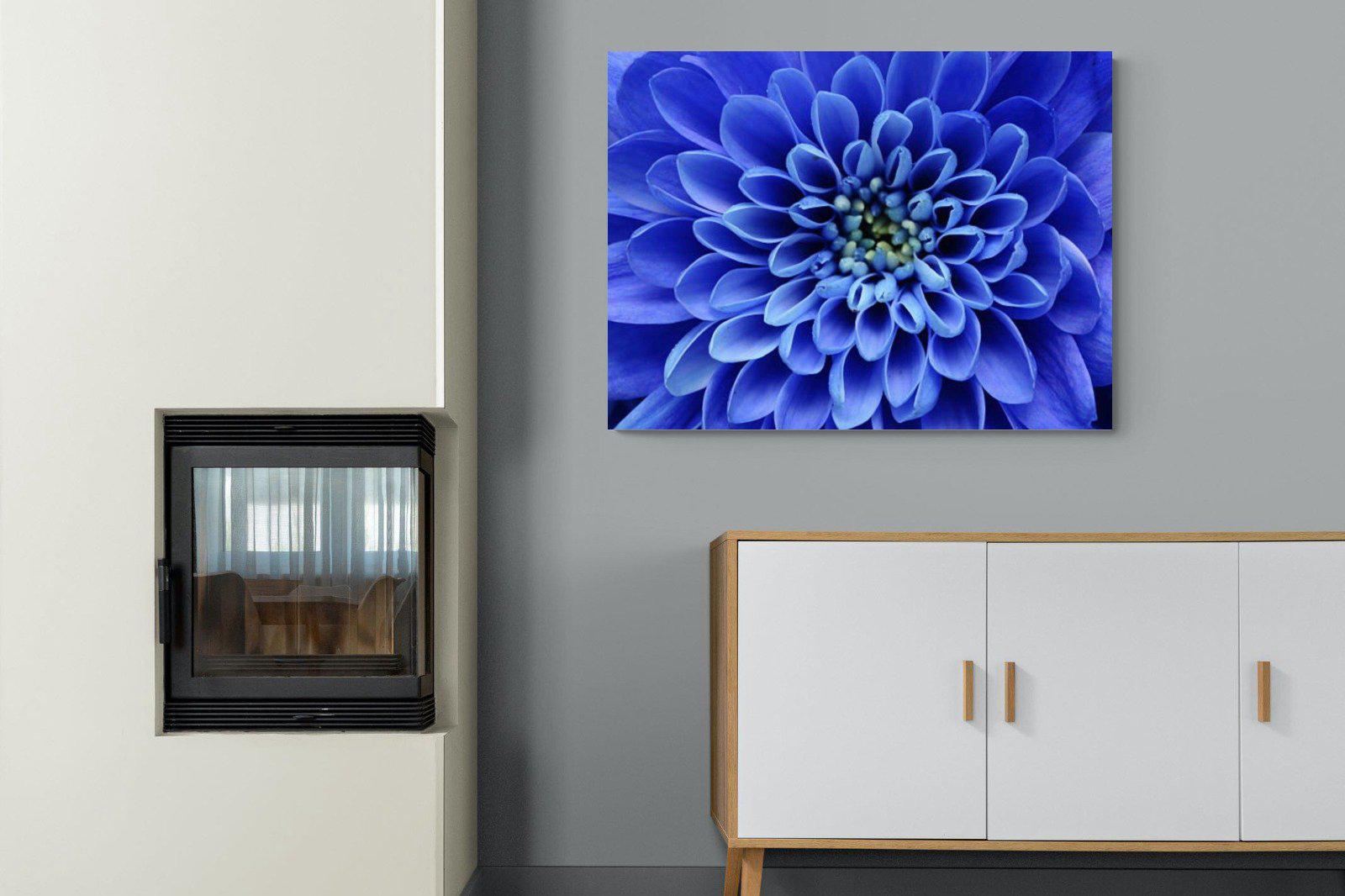 Blue Petals-Wall_Art-100 x 75cm-Mounted Canvas-No Frame-Pixalot