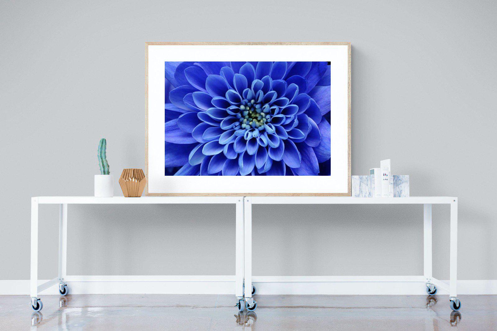 Blue Petals-Wall_Art-120 x 90cm-Framed Print-Wood-Pixalot