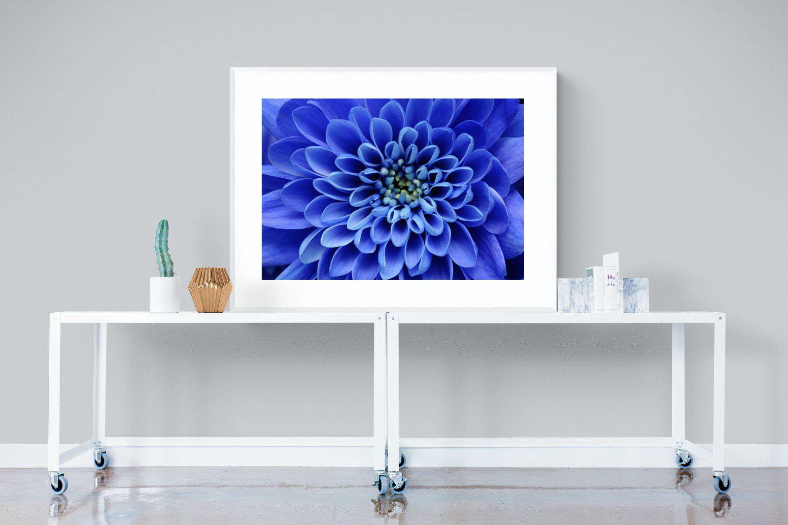 Blue Petals-Wall_Art-120 x 90cm-Framed Print-White-Pixalot