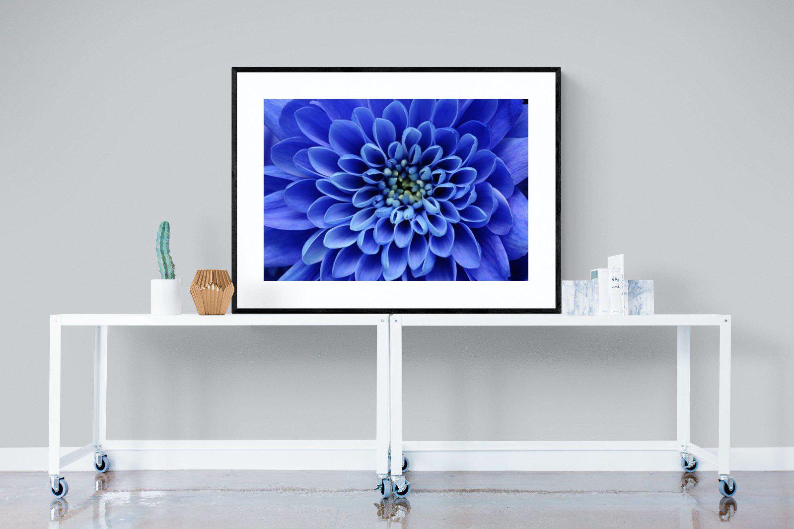 Blue Petals-Wall_Art-120 x 90cm-Framed Print-Black-Pixalot