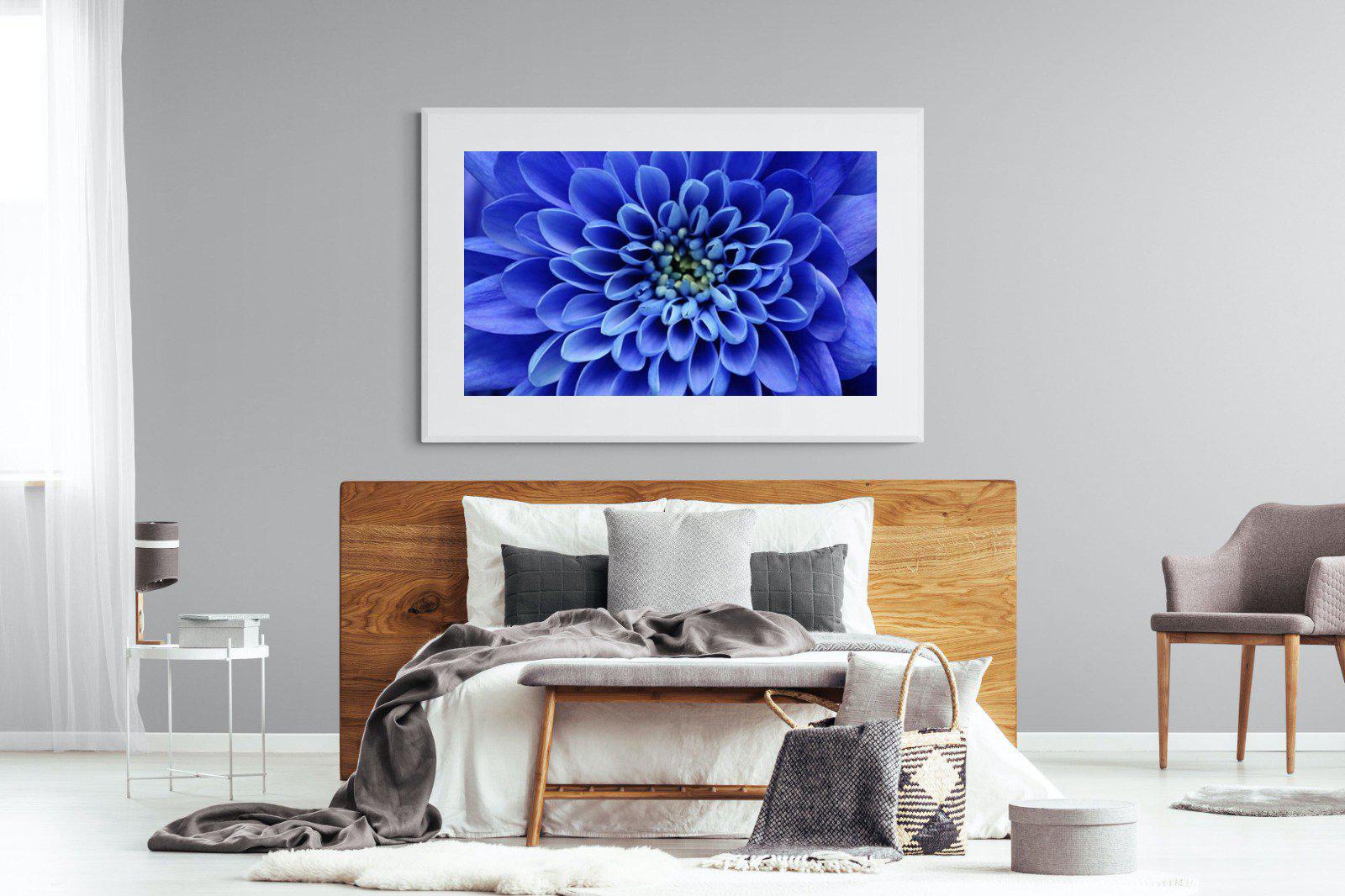 Blue Petals-Wall_Art-150 x 100cm-Framed Print-White-Pixalot
