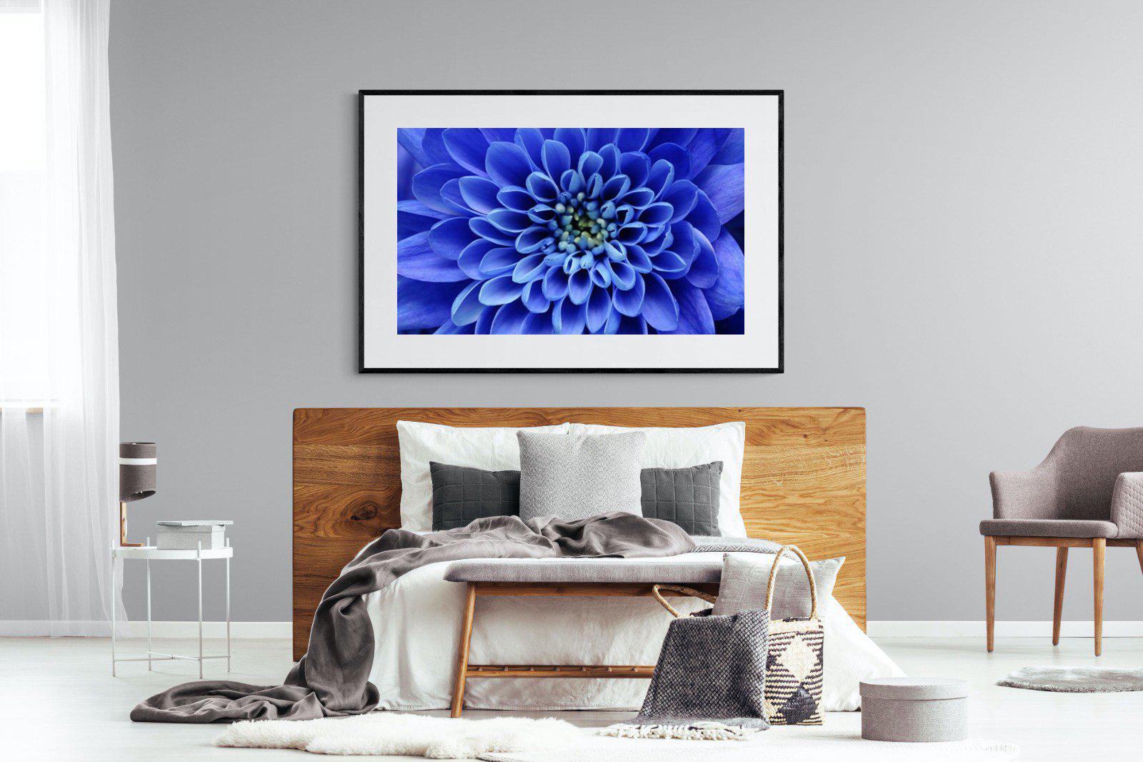 Blue Petals-Wall_Art-150 x 100cm-Framed Print-Black-Pixalot