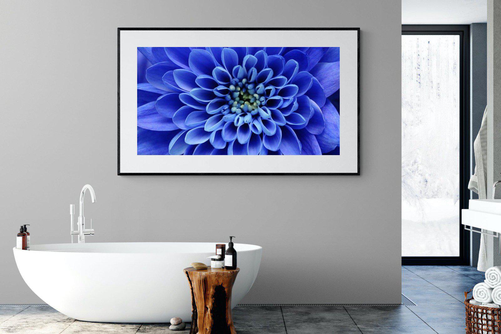 Blue Petals-Wall_Art-180 x 110cm-Framed Print-Black-Pixalot