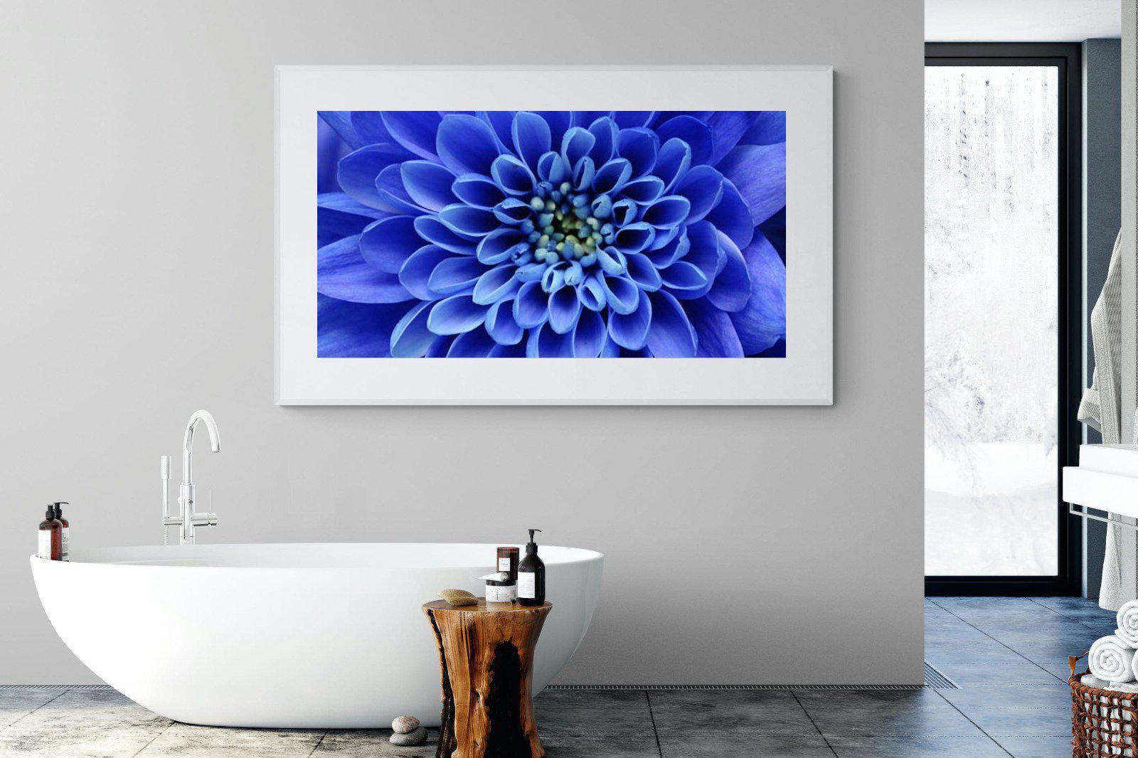 Blue Petals-Wall_Art-180 x 110cm-Framed Print-White-Pixalot