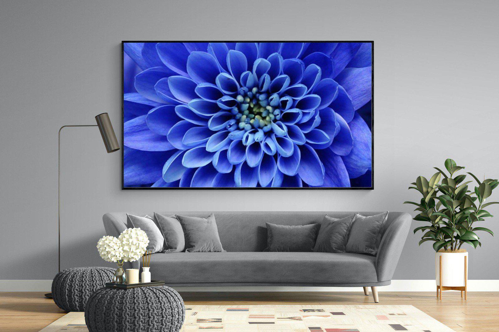 Blue Petals-Wall_Art-220 x 130cm-Mounted Canvas-Black-Pixalot