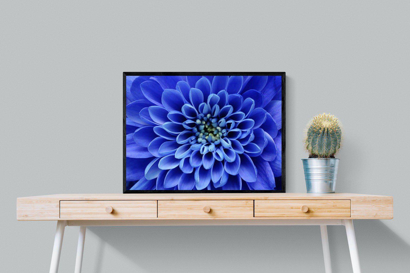 Blue Petals-Wall_Art-80 x 60cm-Mounted Canvas-Black-Pixalot